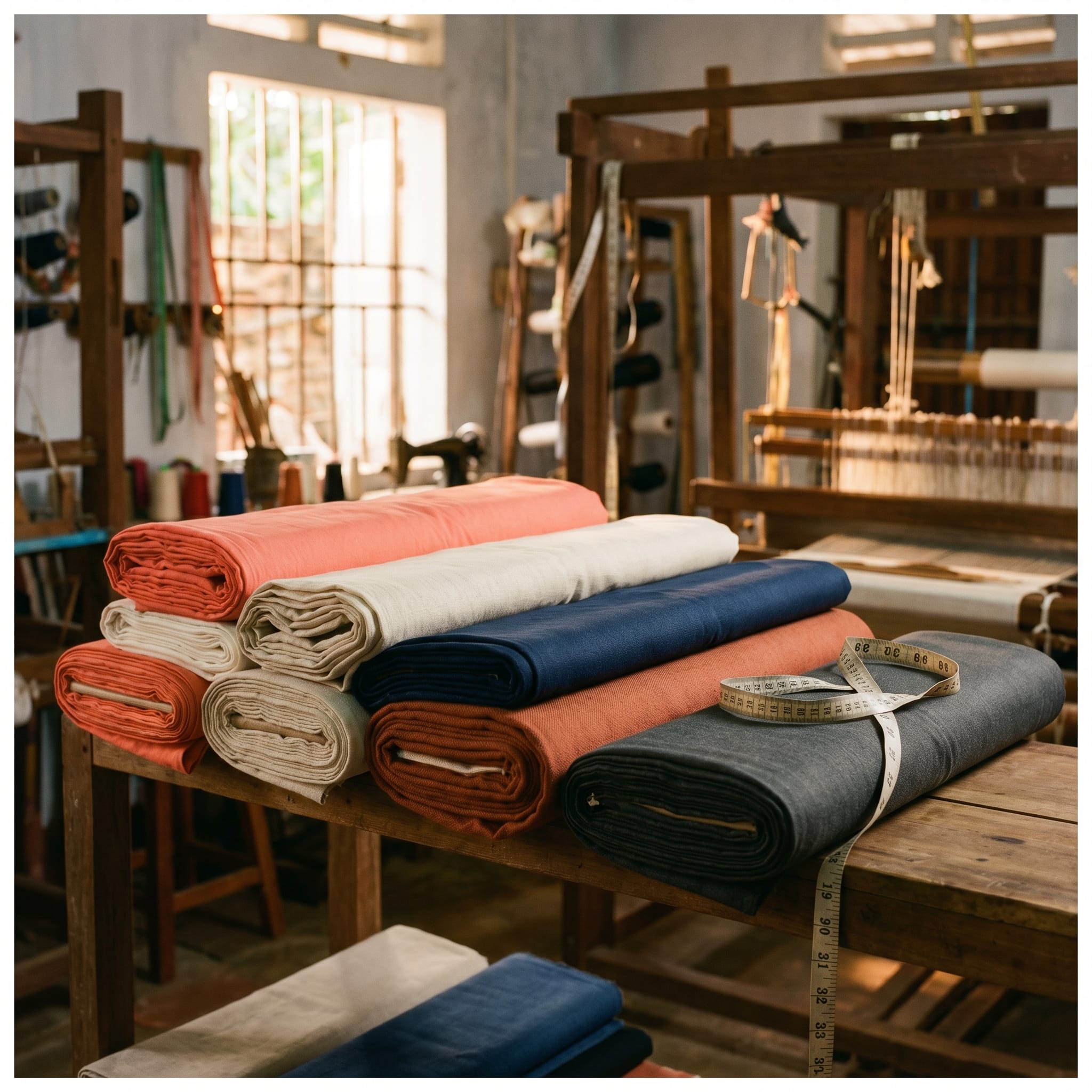 Fabric rolls at UNIG factory